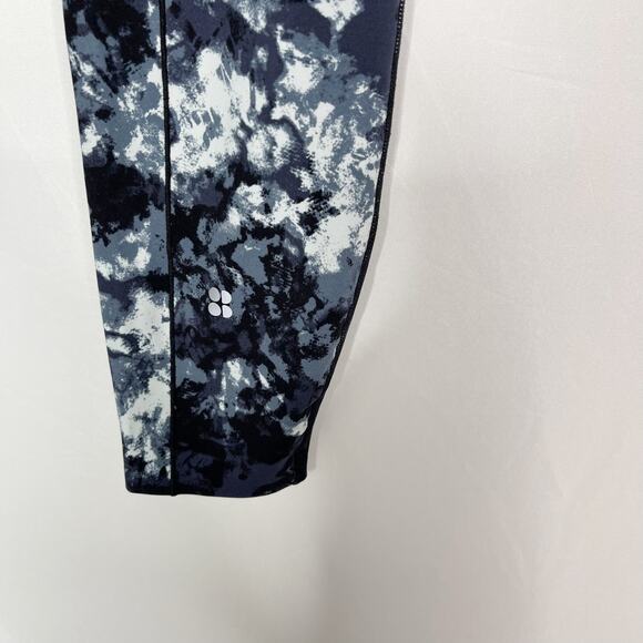 Sweaty Betty M Blue Texture Tie Dye Power Pocket High Waist Full Length Leggings - Picture 7 of 11